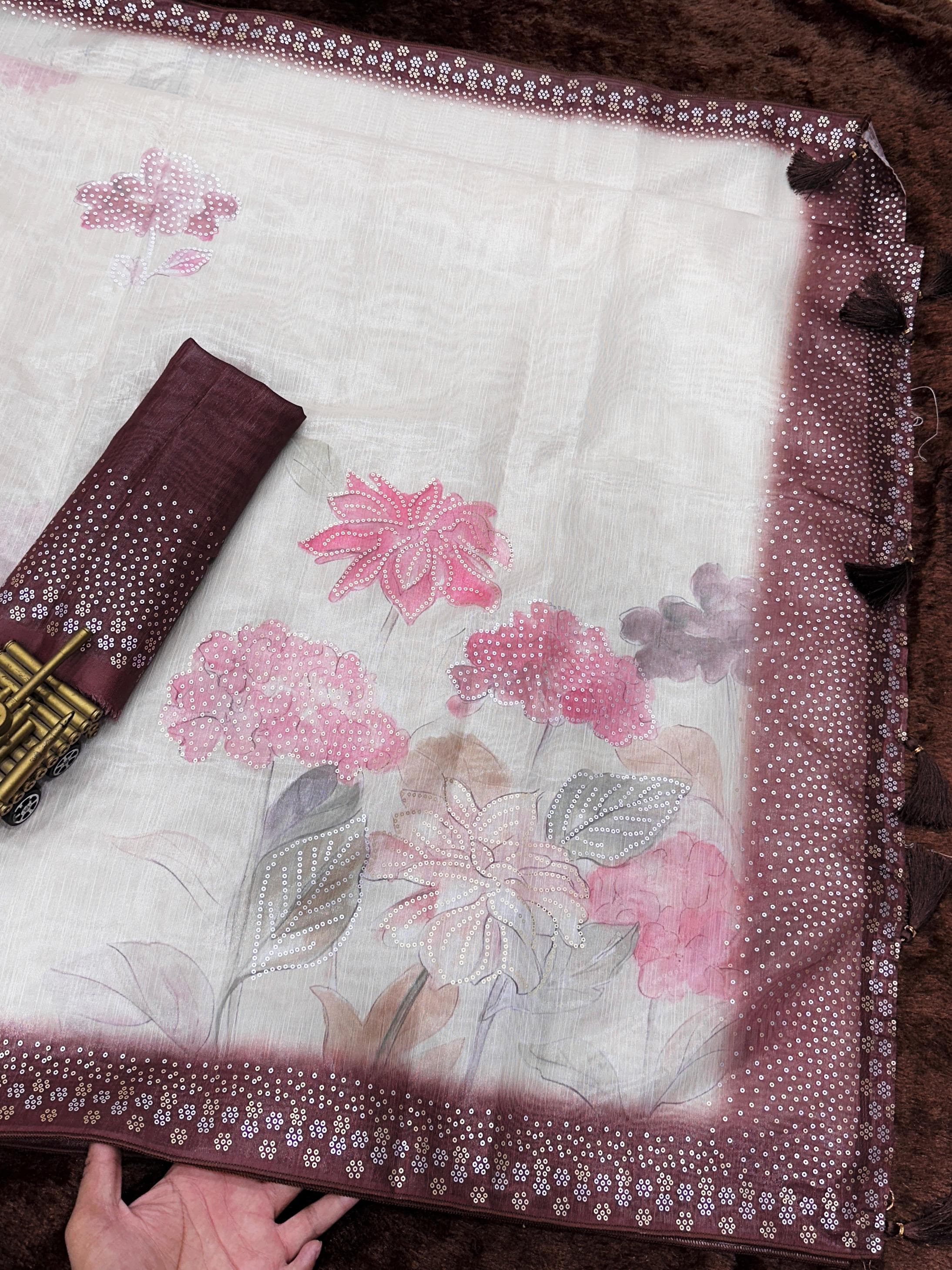 Kathai Taspa Silk Premium Digital Print Saree For Women