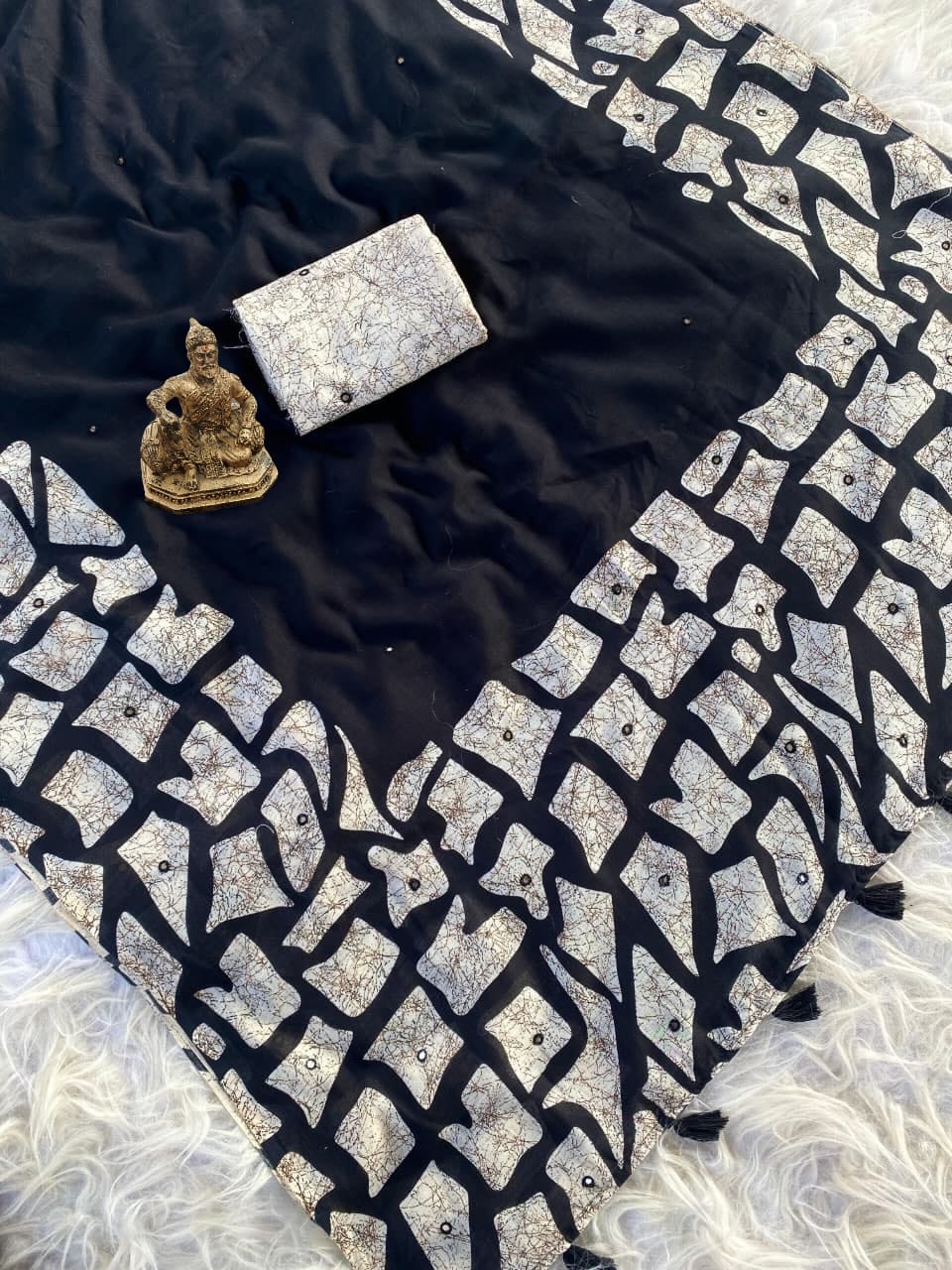 Black georgette Premium Digital Print For Women