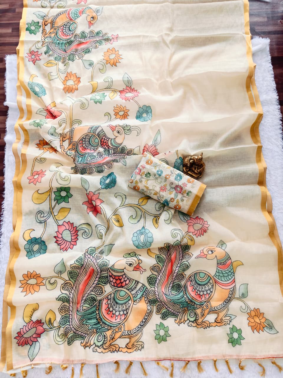 White Linen Premium Digital Print For Women