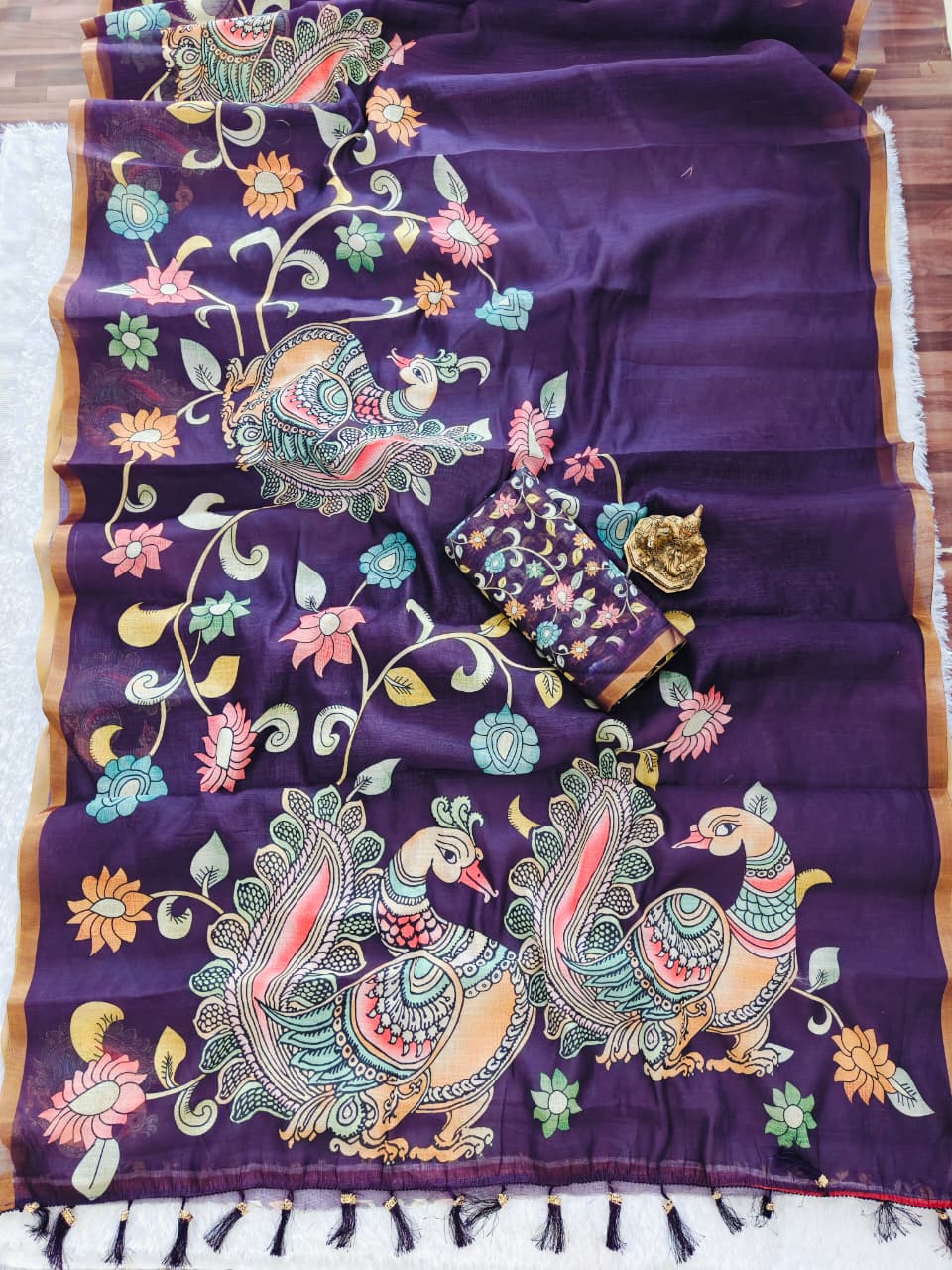 Purple Linen Premium Digital Print For Women