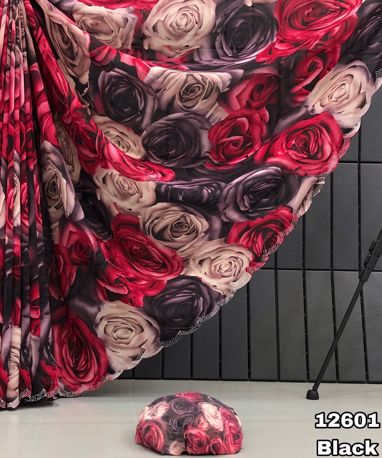 Red georgette Premium Flora Digital Print For Women