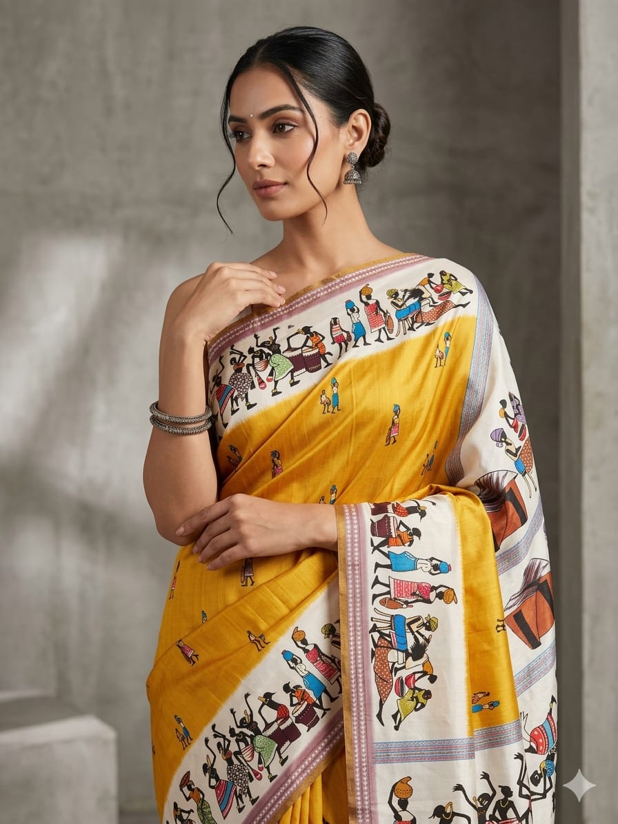 Yellow mull mull cotton Premium Digital Print For Women