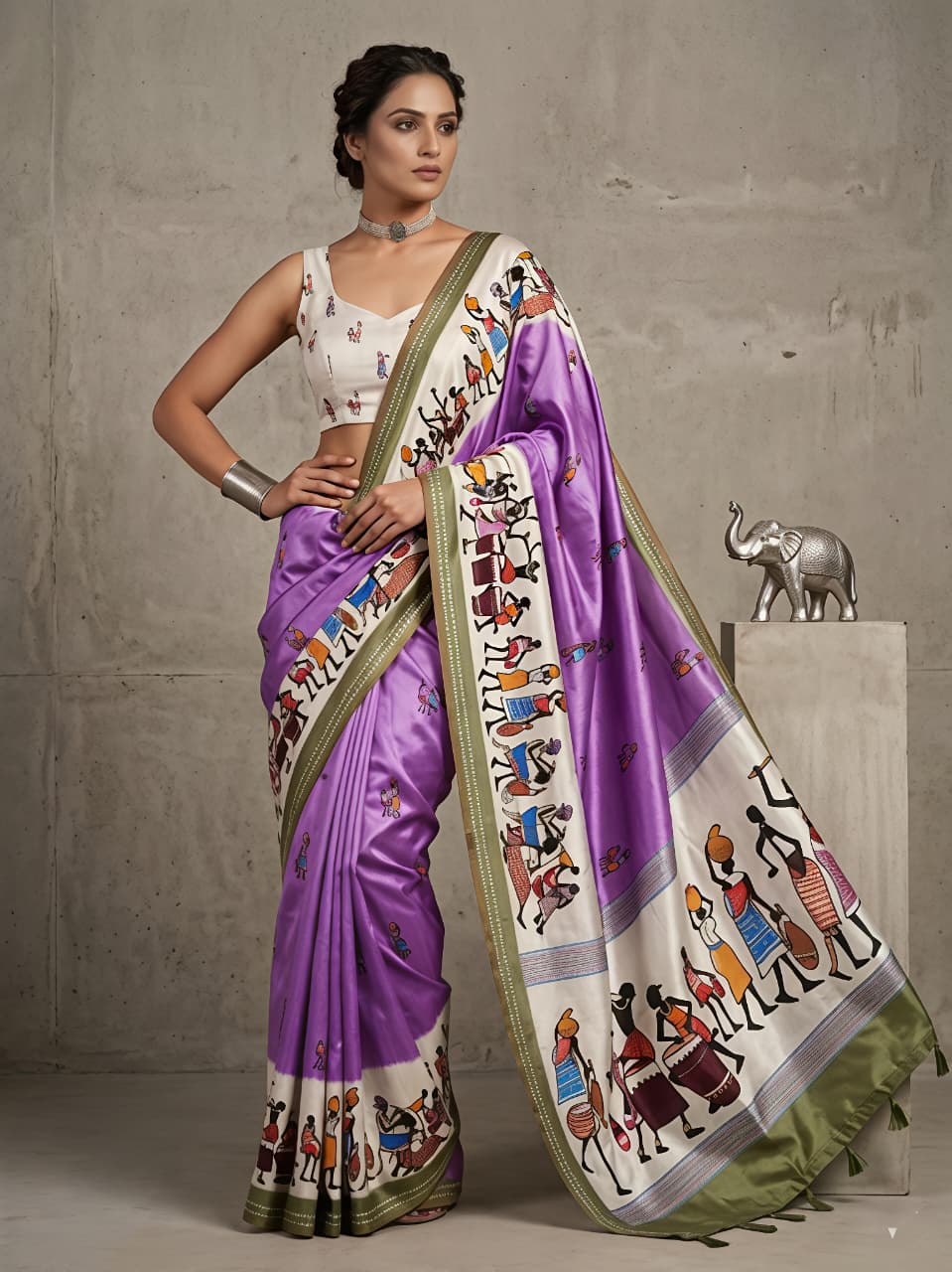 Purple mull mull cotton Premium Digital Print For Women