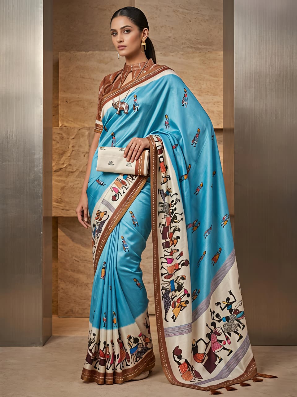  Blue mull mull cotton Premium Digital Print For Women
