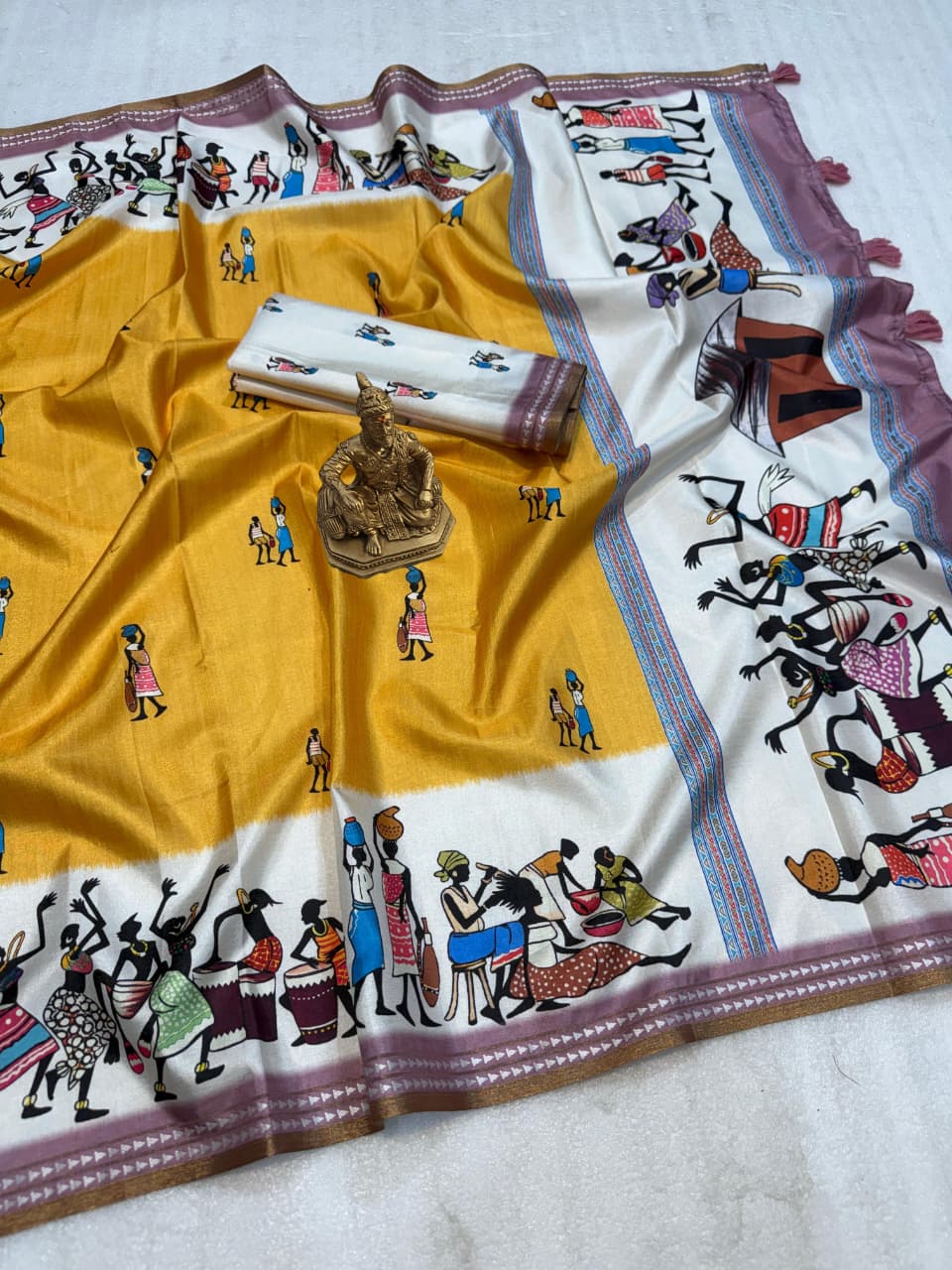 Yellow mull mull cotton Premium Digital Print For Women