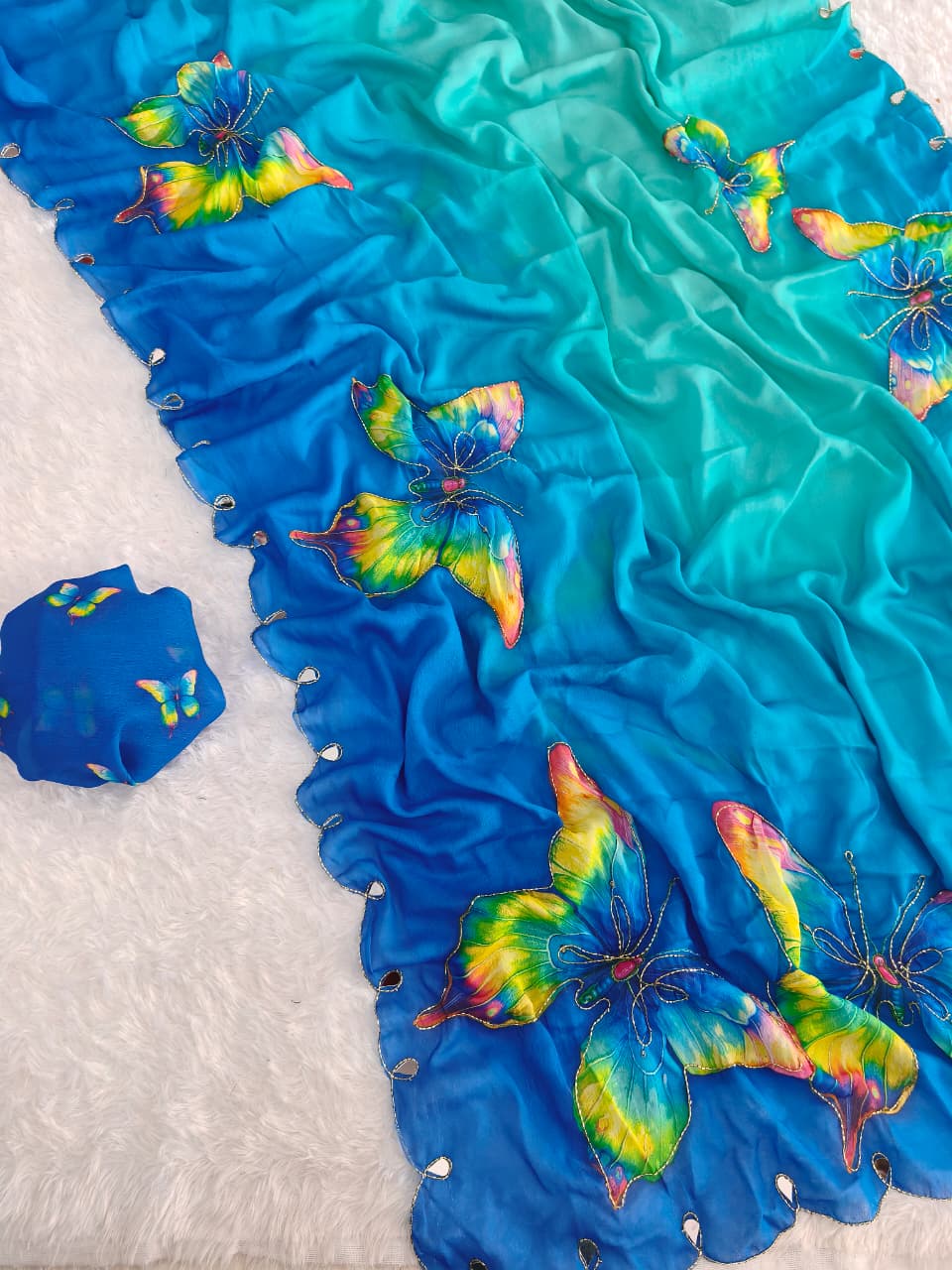 Blue Masakali fabric Premium Digital Print For Women