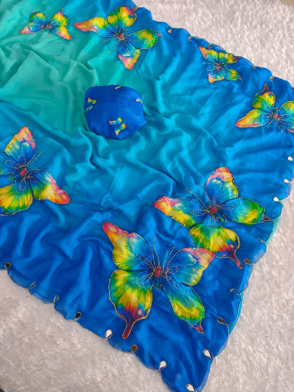 Blue Masakali fabric Premium Digital Print For Women