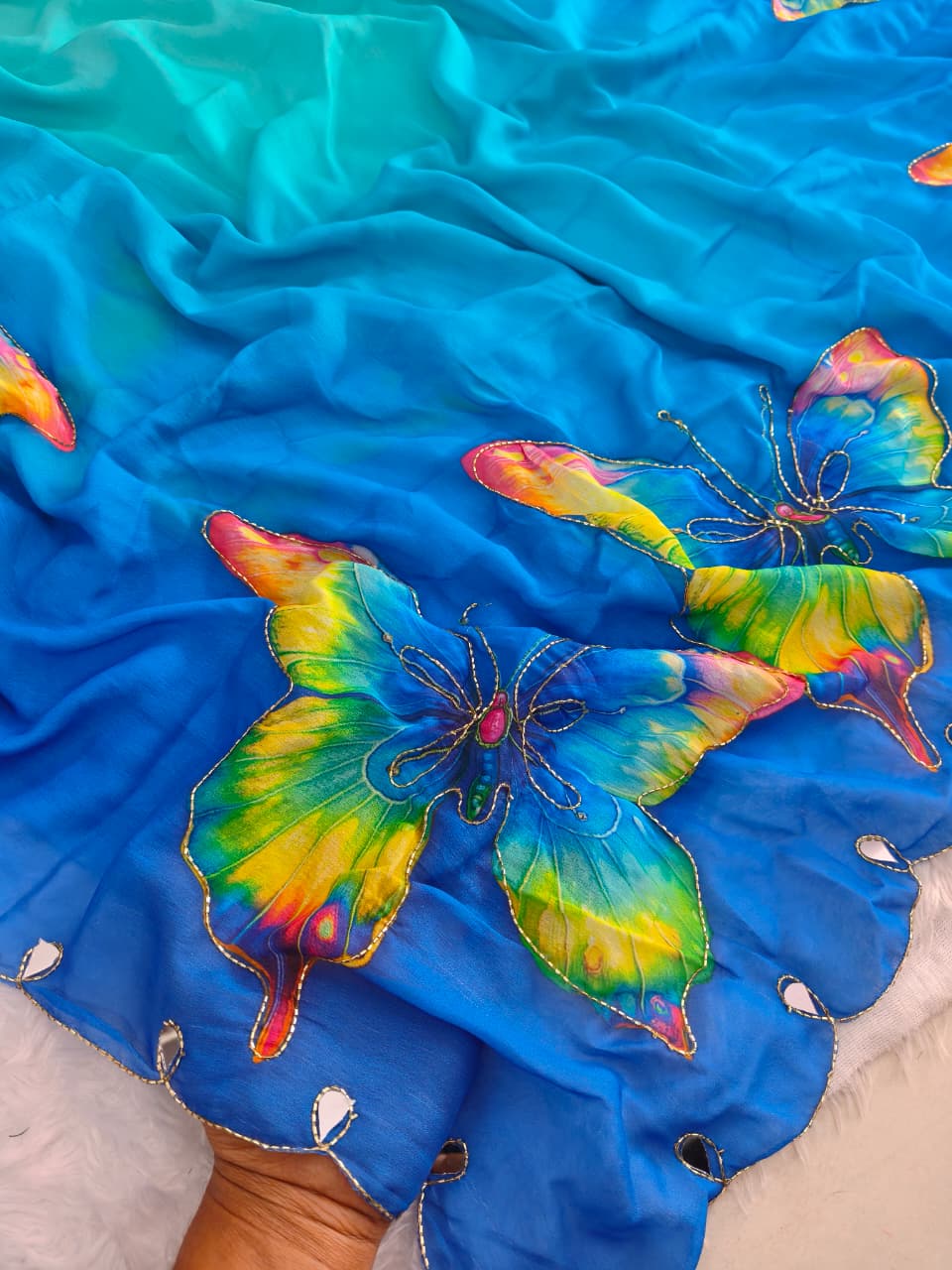 Blue Masakali fabric Premium Digital Print For Women