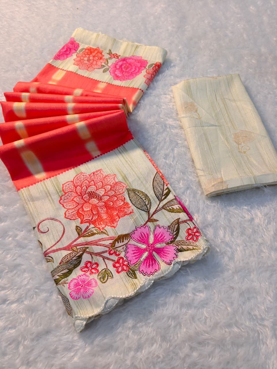 Pink Linen Premium Digital Print For Women
