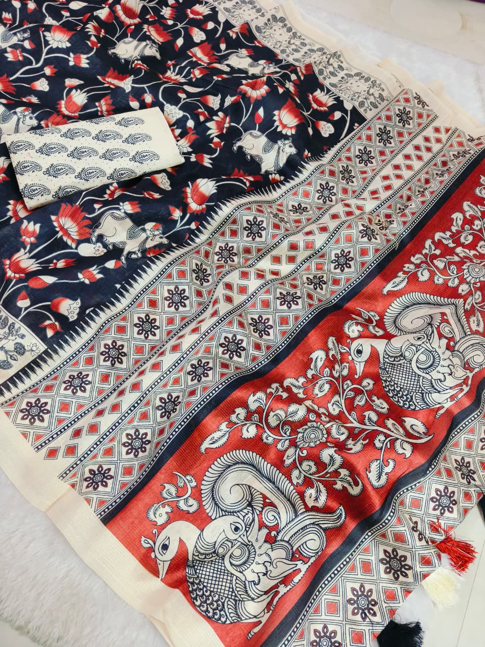 Marron ikkat siIK Premium Digital Print For Women