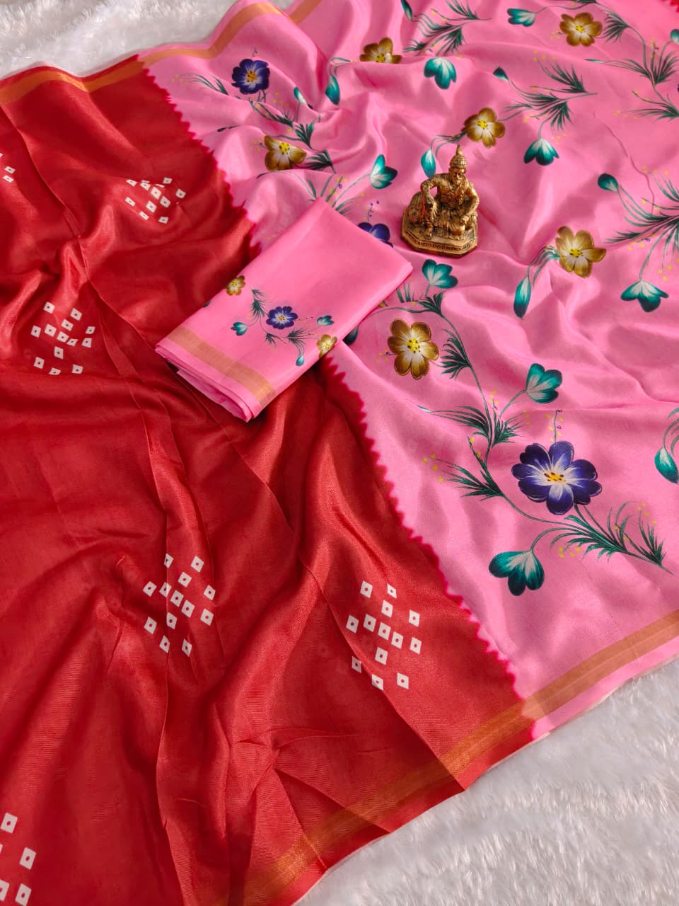 Red mull mull cotton Premium Digital Print For Women