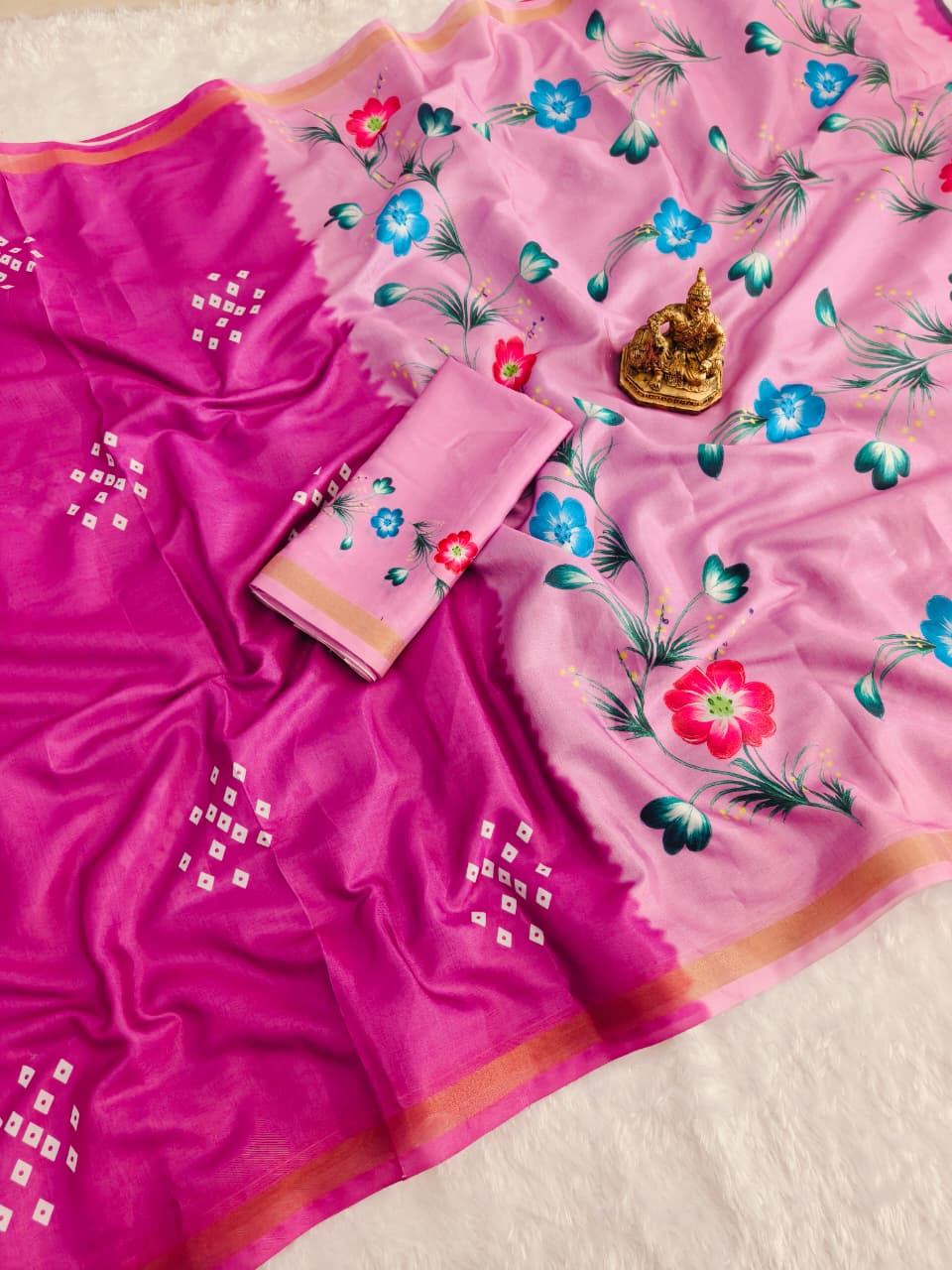 Pink mull mull cotton Premium Digital Print For Women