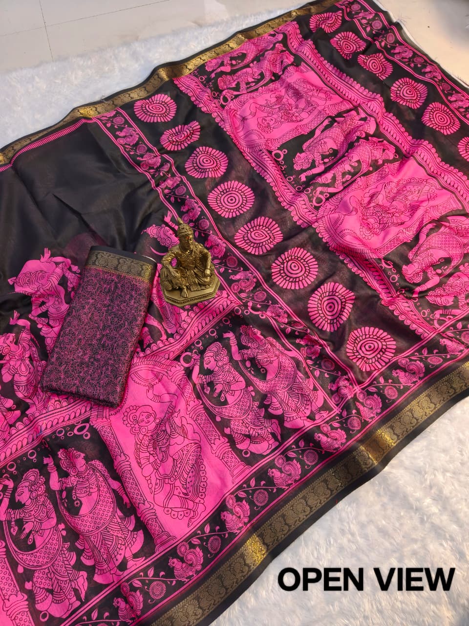 Pink mull mull cotton Premium kalamkari print For Women