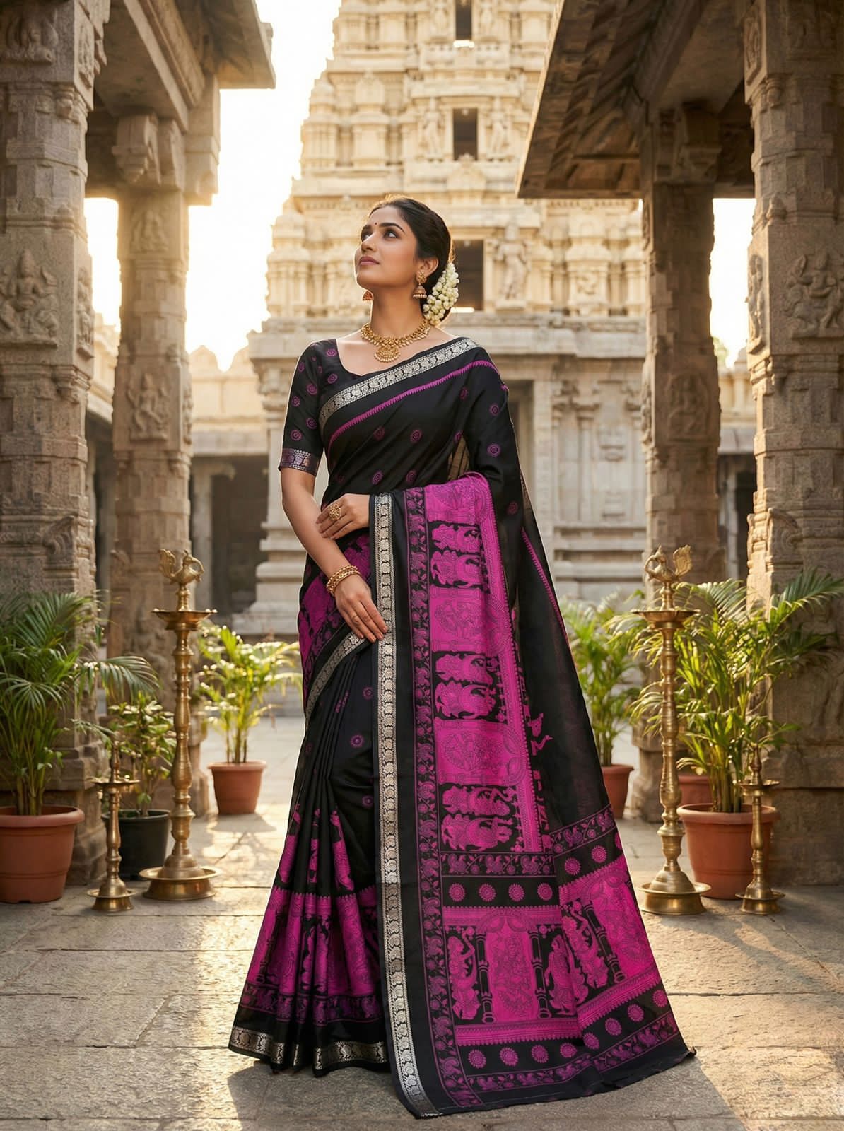 Pink mull mull cotton Premium kalamkari print For Women